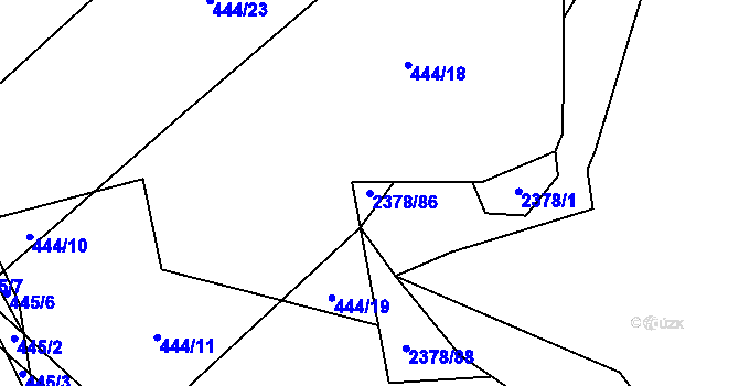 Parcela st. 2378/86 v KÚ Křemže, Katastrální mapa