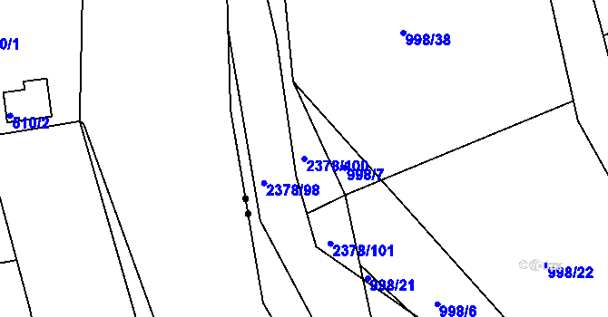 Parcela st. 2378/100 v KÚ Křemže, Katastrální mapa