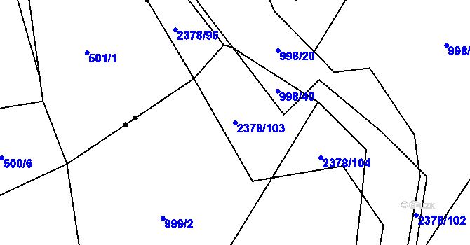 Parcela st. 2378/103 v KÚ Křemže, Katastrální mapa