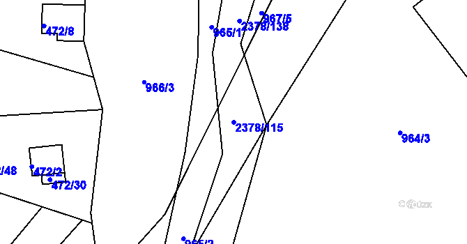 Parcela st. 2378/115 v KÚ Křemže, Katastrální mapa