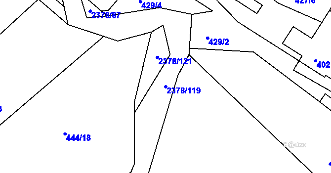 Parcela st. 2378/119 v KÚ Křemže, Katastrální mapa