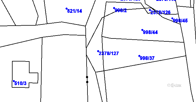 Parcela st. 2378/127 v KÚ Křemže, Katastrální mapa