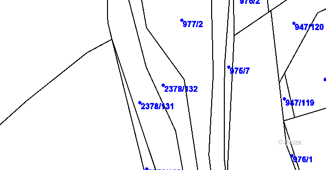 Parcela st. 2378/132 v KÚ Křemže, Katastrální mapa