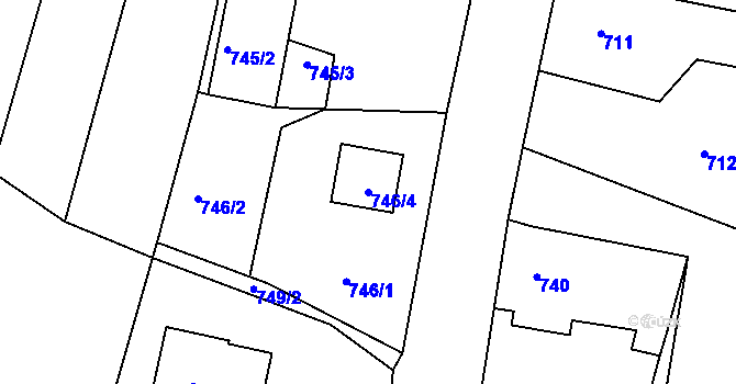 Parcela st. 746/4 v KÚ Křemže, Katastrální mapa