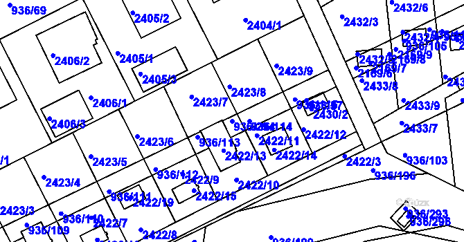 Parcela st. 936/294 v KÚ Křemže, Katastrální mapa