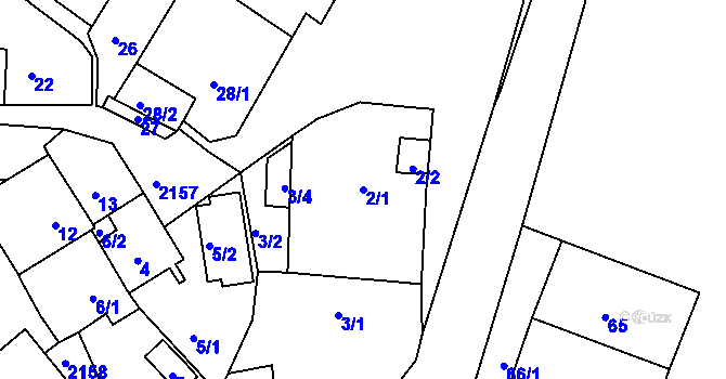 Parcela st. 2/1 v KÚ Křemže, Katastrální mapa