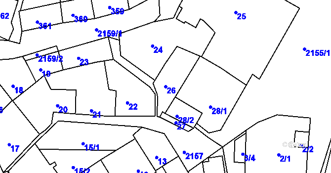 Parcela st. 26 v KÚ Křemže, Katastrální mapa