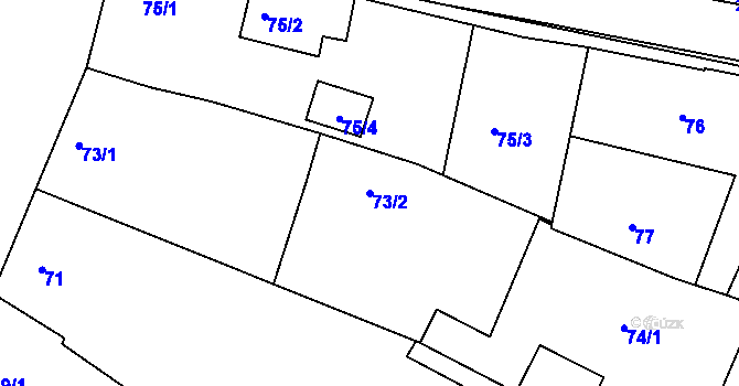 Parcela st. 73/2 v KÚ Křemže, Katastrální mapa