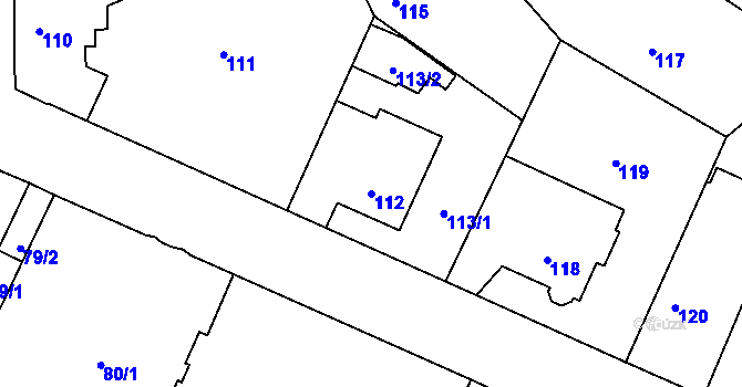 Parcela st. 112 v KÚ Křemže, Katastrální mapa