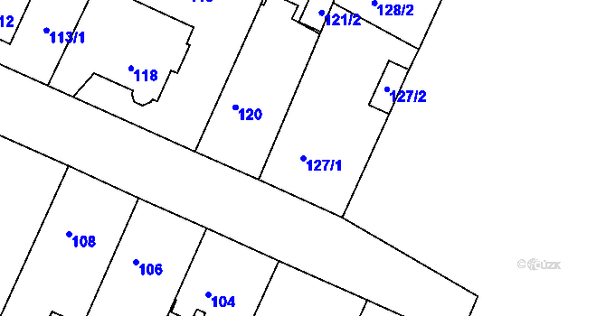 Parcela st. 127/1 v KÚ Křemže, Katastrální mapa