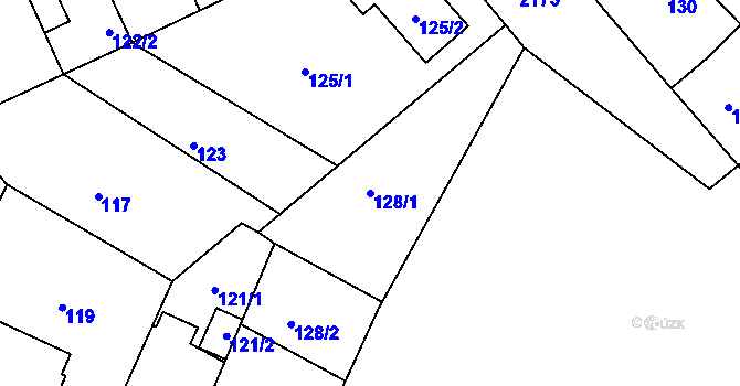 Parcela st. 128/1 v KÚ Křemže, Katastrální mapa