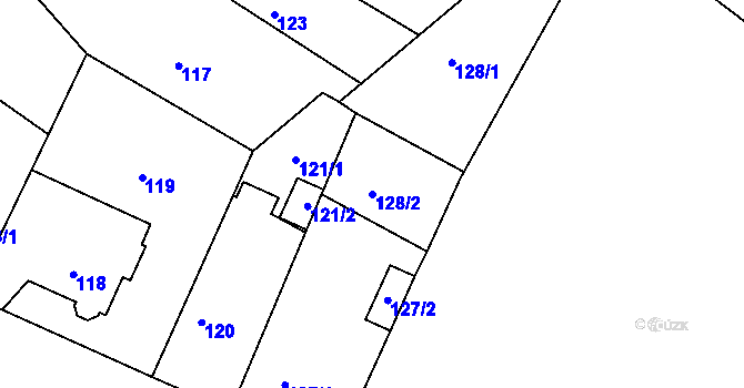Parcela st. 128/2 v KÚ Křemže, Katastrální mapa