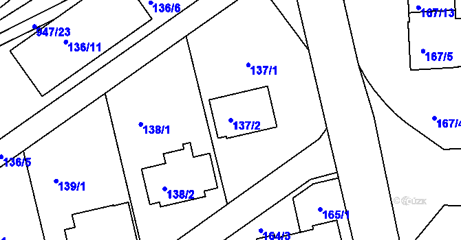 Parcela st. 137/2 v KÚ Křemže, Katastrální mapa