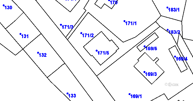 Parcela st. 171/5 v KÚ Křemže, Katastrální mapa