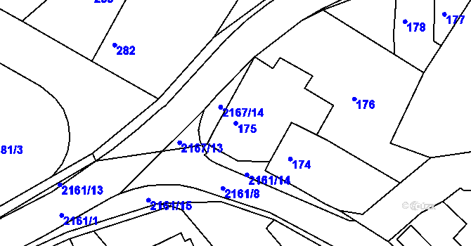 Parcela st. 175 v KÚ Křemže, Katastrální mapa