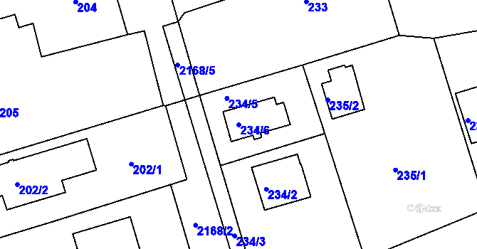 Parcela st. 234/6 v KÚ Křemže, Katastrální mapa