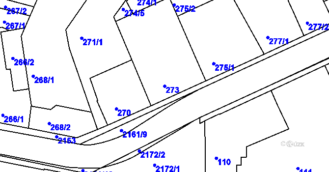 Parcela st. 273 v KÚ Křemže, Katastrální mapa