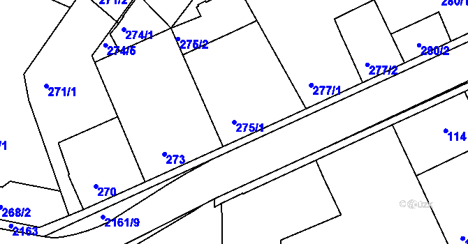 Parcela st. 275/1 v KÚ Křemže, Katastrální mapa
