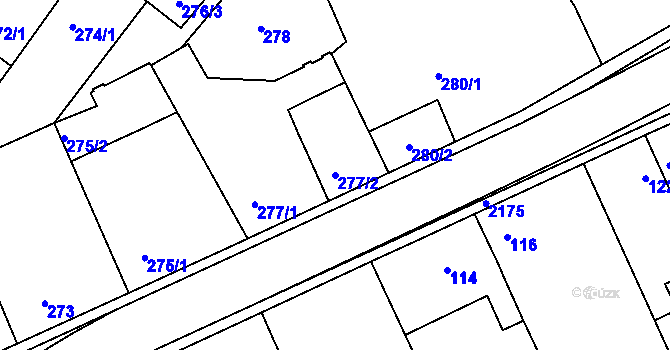 Parcela st. 277/2 v KÚ Křemže, Katastrální mapa