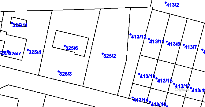 Parcela st. 325/2 v KÚ Křemže, Katastrální mapa