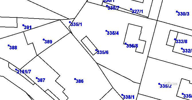 Parcela st. 335/6 v KÚ Křemže, Katastrální mapa