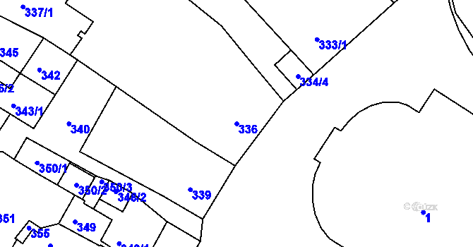 Parcela st. 336 v KÚ Křemže, Katastrální mapa