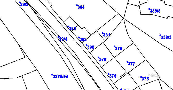 Parcela st. 380 v KÚ Křemže, Katastrální mapa
