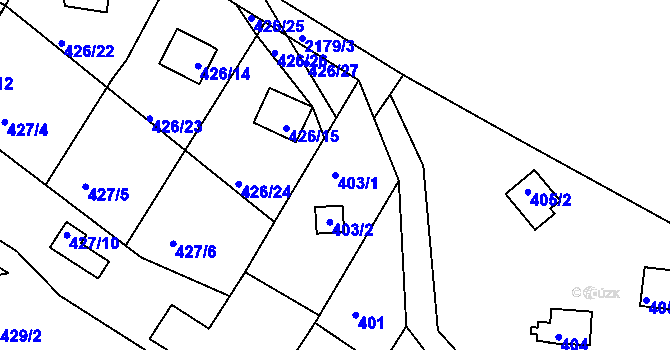 Parcela st. 403/1 v KÚ Křemže, Katastrální mapa