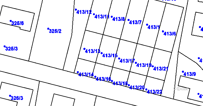 Parcela st. 413/15 v KÚ Křemže, Katastrální mapa