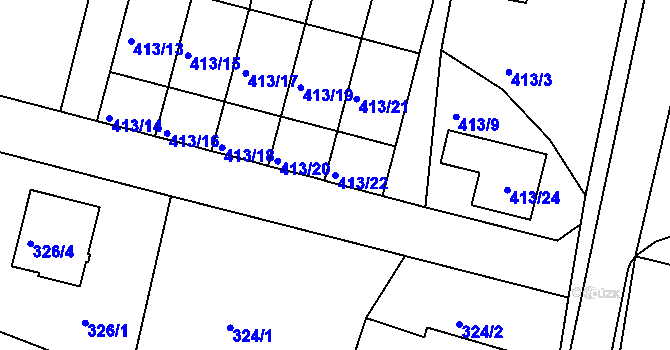 Parcela st. 413/22 v KÚ Křemže, Katastrální mapa