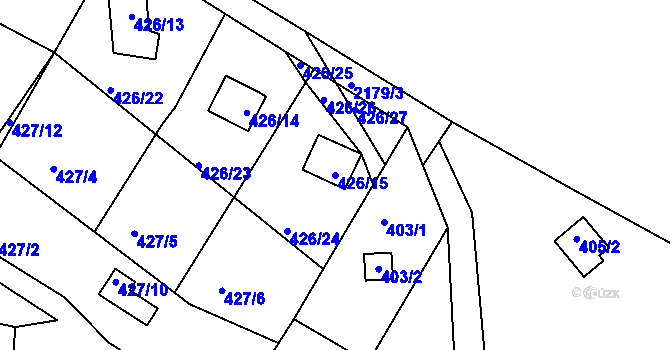 Parcela st. 426/15 v KÚ Křemže, Katastrální mapa