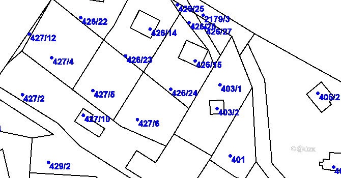 Parcela st. 426/24 v KÚ Křemže, Katastrální mapa