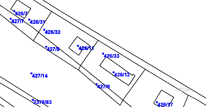 Parcela st. 426/33 v KÚ Křemže, Katastrální mapa