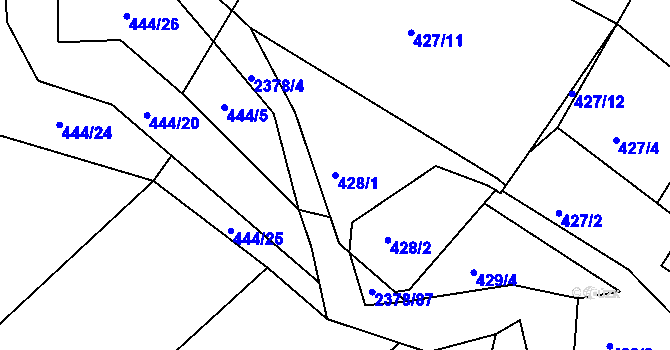 Parcela st. 428/1 v KÚ Křemže, Katastrální mapa