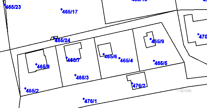 Parcela st. 465/6 v KÚ Křemže, Katastrální mapa
