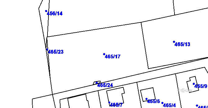 Parcela st. 465/17 v KÚ Křemže, Katastrální mapa
