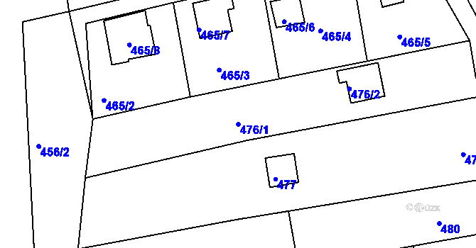 Parcela st. 476/1 v KÚ Křemže, Katastrální mapa