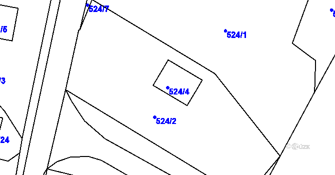 Parcela st. 524/4 v KÚ Křemže, Katastrální mapa
