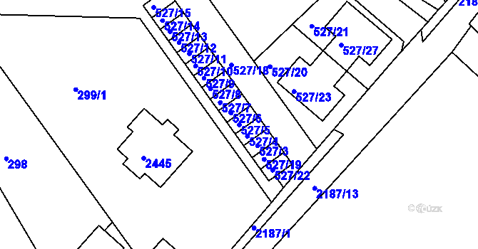 Parcela st. 527/5 v KÚ Křemže, Katastrální mapa