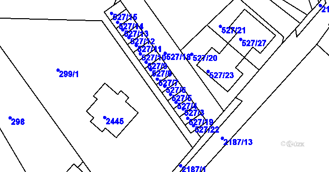 Parcela st. 527/6 v KÚ Křemže, Katastrální mapa