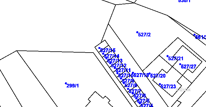 Parcela st. 527/14 v KÚ Křemže, Katastrální mapa