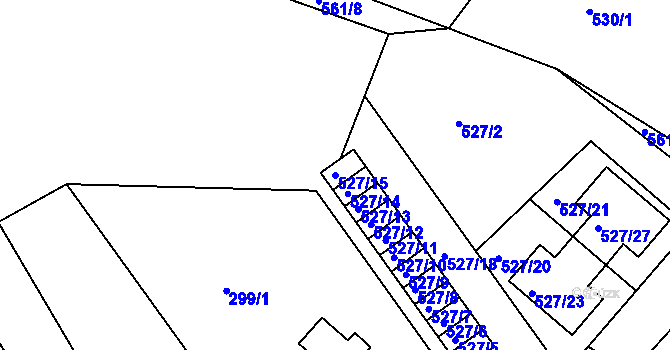 Parcela st. 527/15 v KÚ Křemže, Katastrální mapa