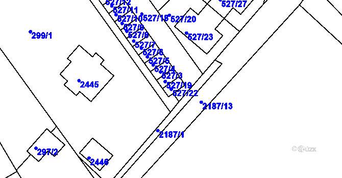 Parcela st. 527/22 v KÚ Křemže, Katastrální mapa