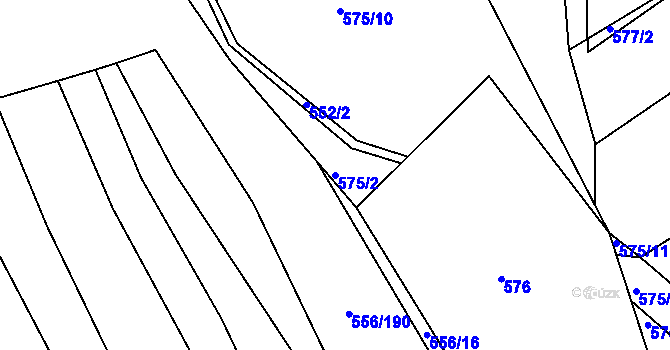 Parcela st. 575/2 v KÚ Křemže, Katastrální mapa