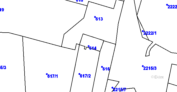 Parcela st. 614 v KÚ Křemže, Katastrální mapa