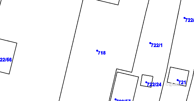 Parcela st. 718 v KÚ Křemže, Katastrální mapa