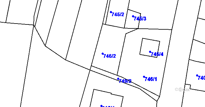 Parcela st. 746/2 v KÚ Křemže, Katastrální mapa