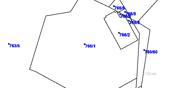 Parcela st. 766/1 v KÚ Křemže, Katastrální mapa
