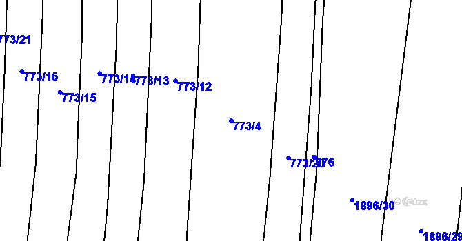 Parcela st. 773/4 v KÚ Křemže, Katastrální mapa