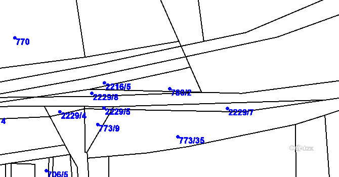 Parcela st. 780/2 v KÚ Křemže, Katastrální mapa